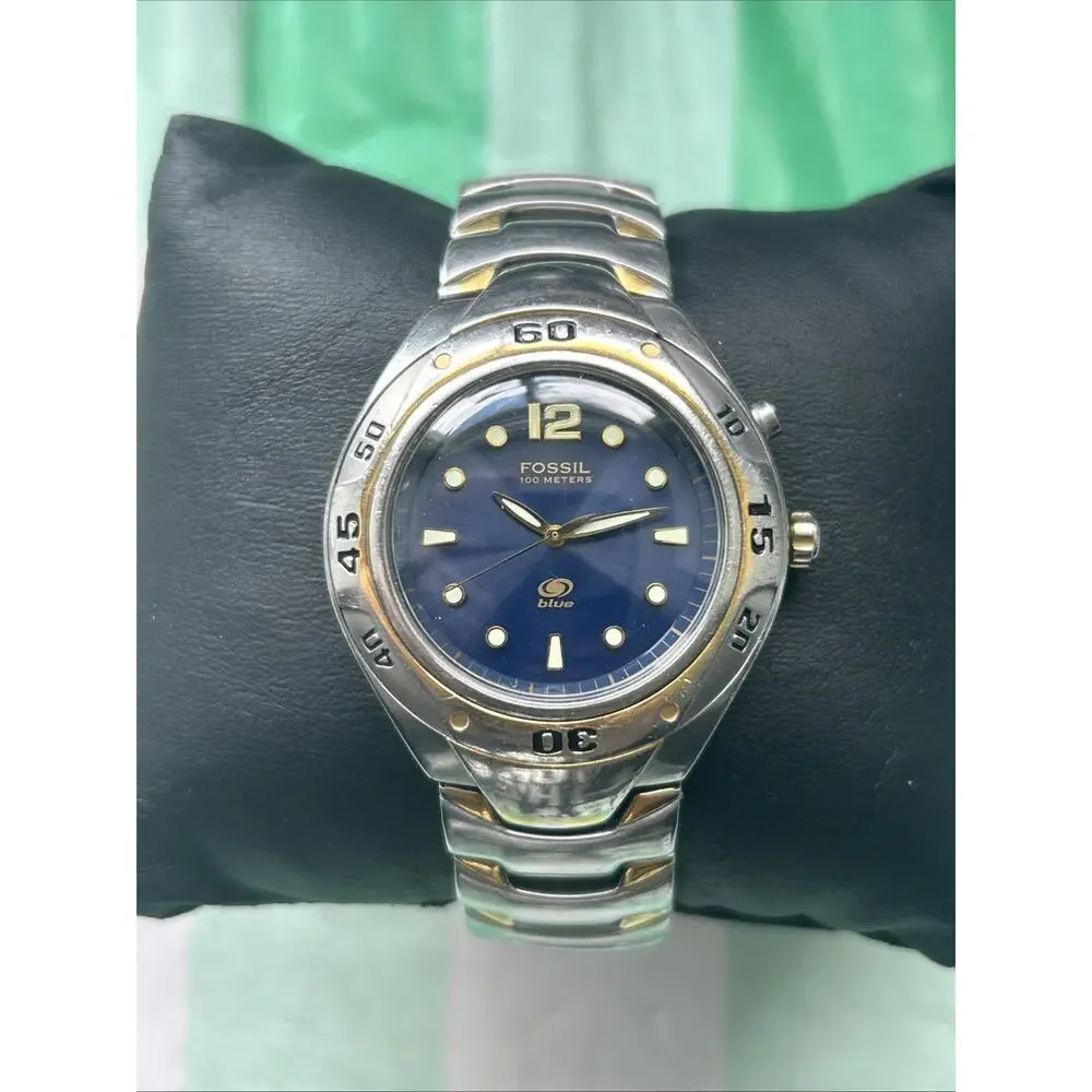 Fossil Two Tone Navy Blue Dial Men’s Watch